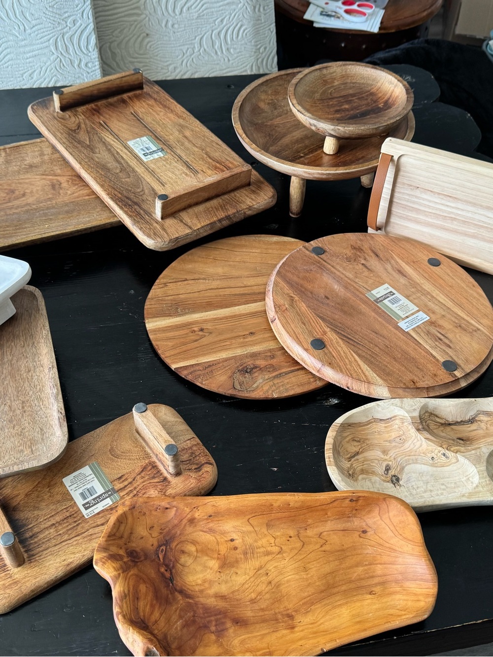 Wood Serving Board Bundle - Natural Brown Wooden Platters